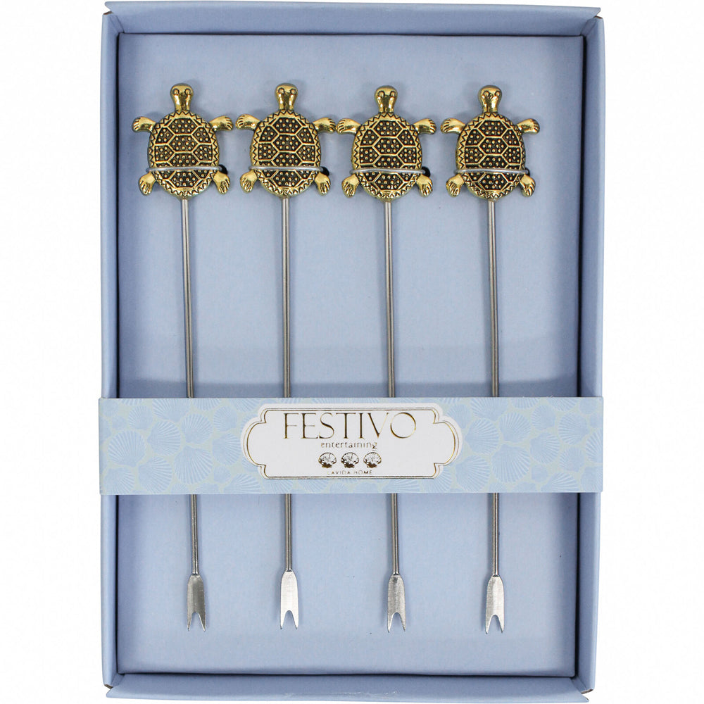 2x LVD Cocktail Pick 4pc Turtle Home Kitchen Serveware/Tableware