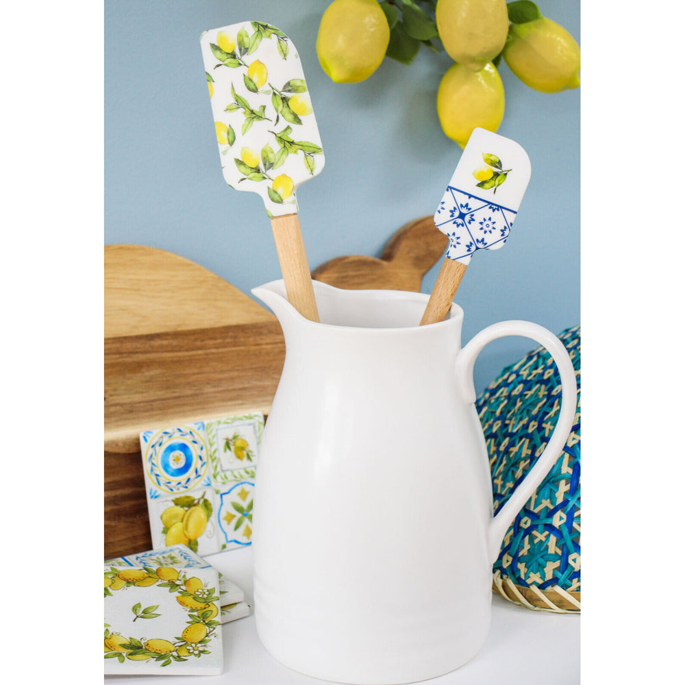 2x LVD 2pc Silicone Wood Spatula Kitchen Baking/Cooking Utensil Set - Lemon