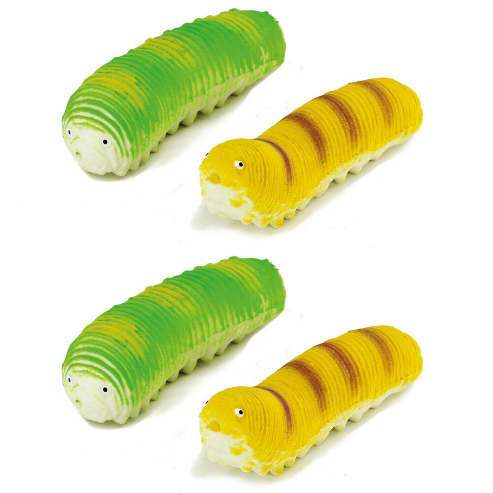 4x Fumfings Soft 12cm Stretchy Grub Kids 3y+ Toy - Assorted