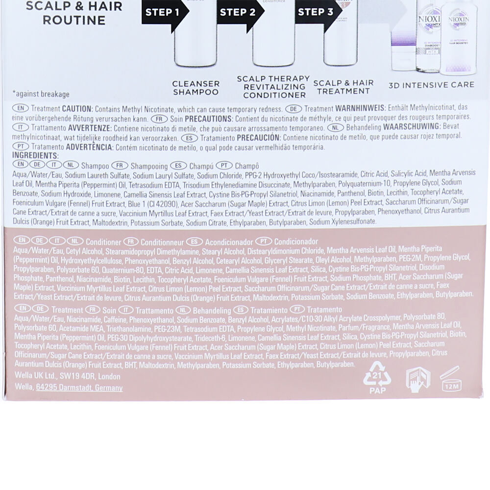 3pc Nioxin System 3 Kit Shampoo/Conditioner/Treatment