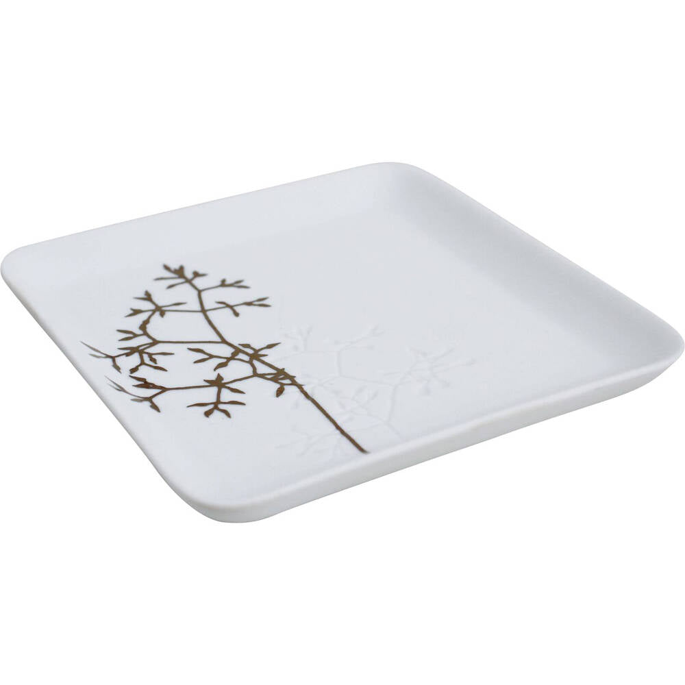 2PK LVD Porcelain Trinket Soap Dish Holder Willow 12.8x12.8cm - White