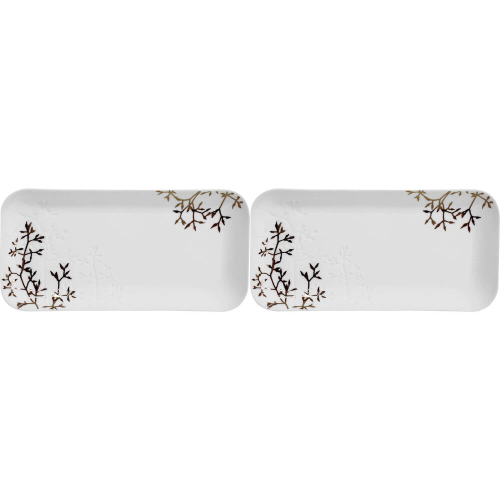 2PK LVD Porcelain Trinket Soap Dish Medium Willow 16x17.6cm - White