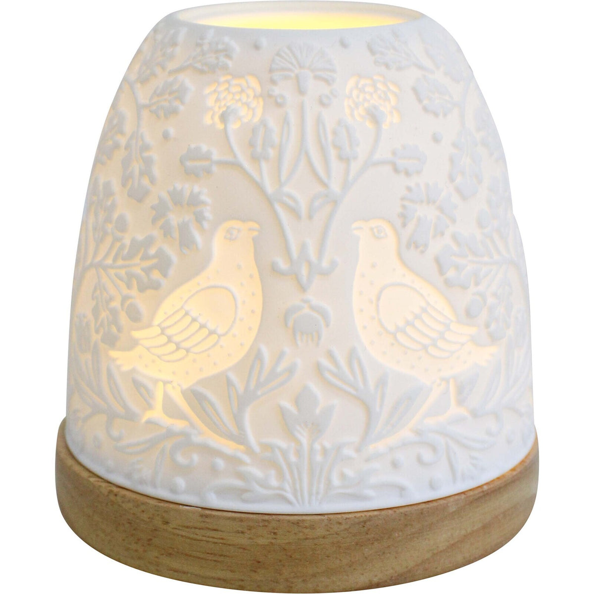 LVD William Morris Porcelain/Timber 10.5cm Tealight Candle Holder Decor