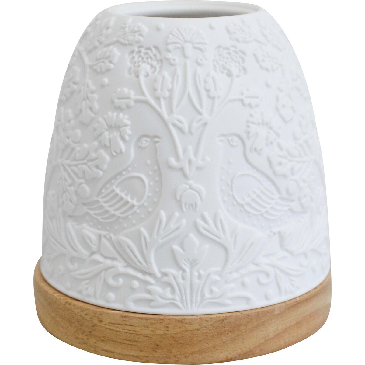 LVD William Morris Porcelain/Timber 10.5cm Tealight Candle Holder Decor