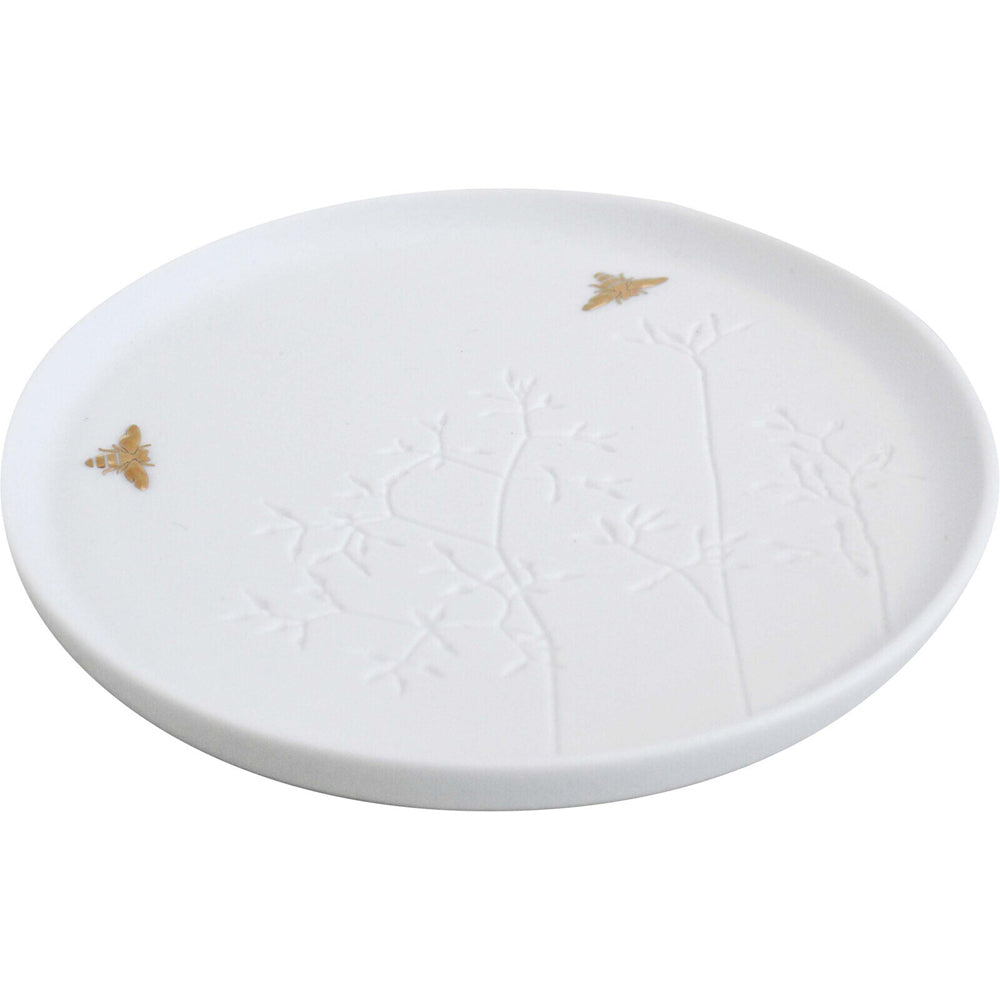 2PK LVD Decorative Porcelain 14cm Bee Food Plate Round - White