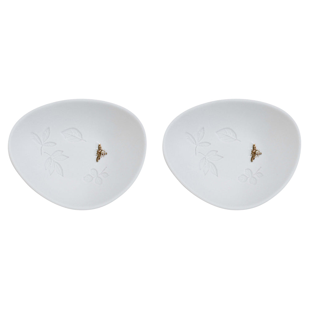 2PK LVD Decorative Porcelain 11cm Bee Food Soup Bowl Tableware - White