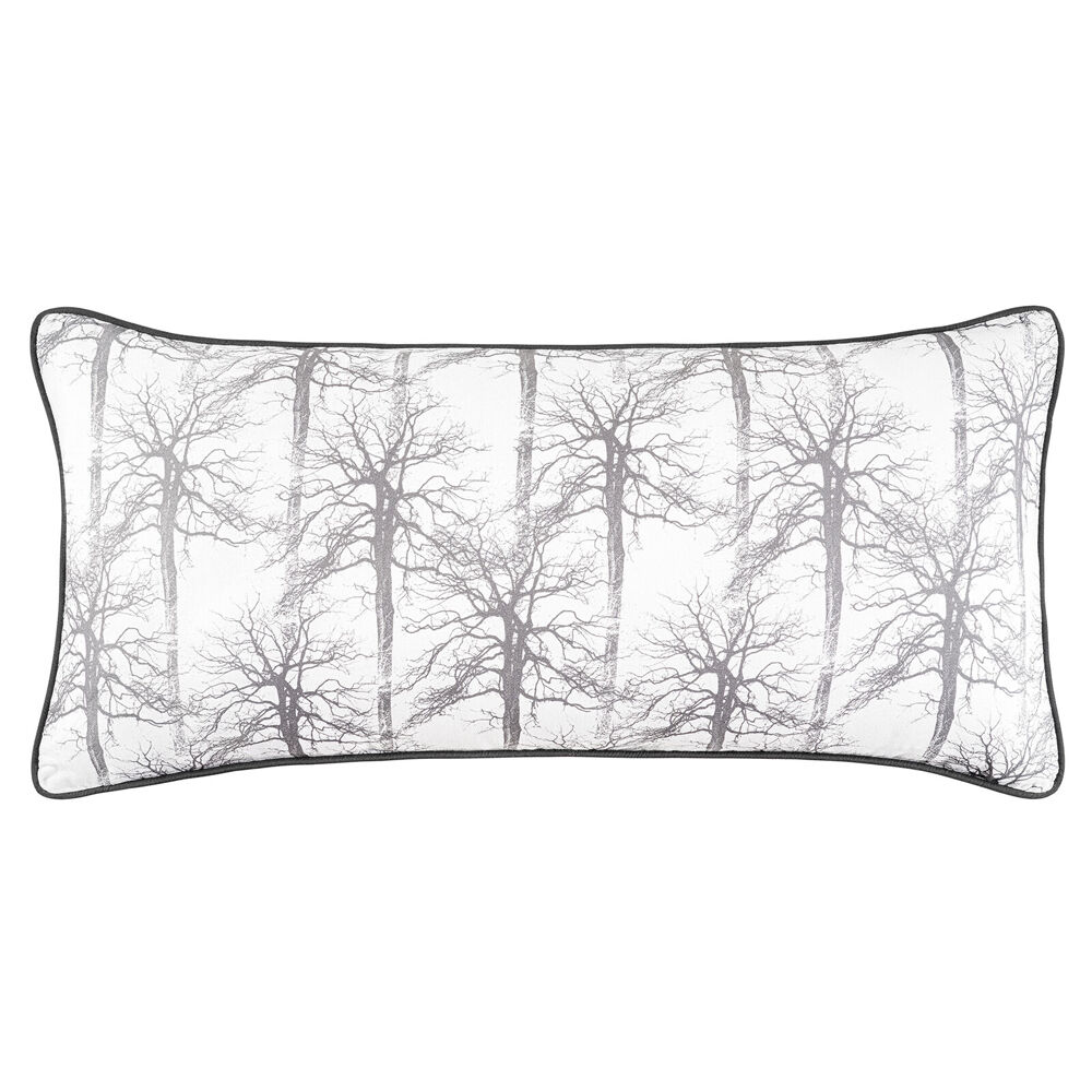 Bianca Myrtleford Rectangular Lumbar Cotton Sateen Cushion Pillow 30x60cm Grey