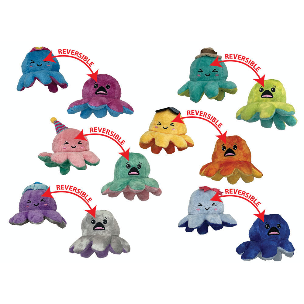 Bensons Reversible Octopus Wave 2 40cm Kids/Childrens Soft Plush Toy 0y+ Asstd