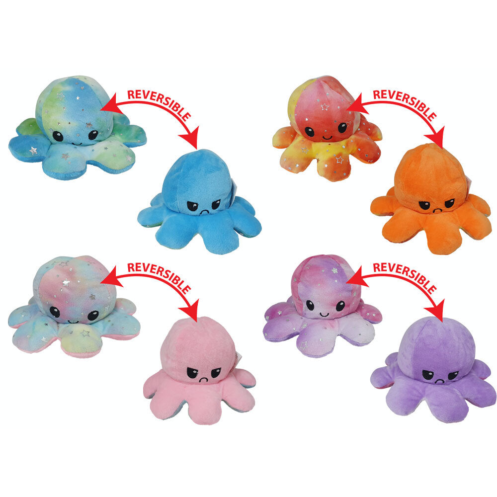 Bensons Reversible Octopus 60cm Kids/Childrens Soft Plush Toy 0y+ Asstd