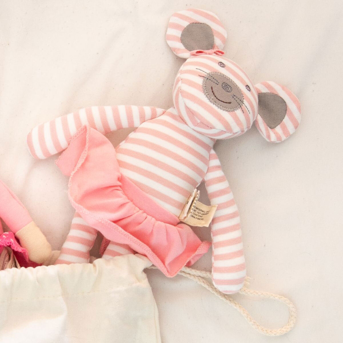 Organic Farm Buddies 35cm Ballerina Mouse Kids Plush Animal Toy 0+
