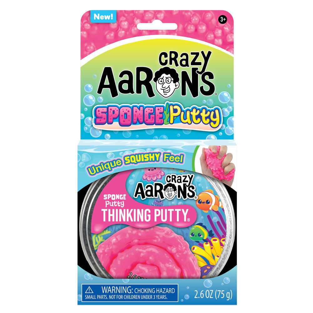 2PK Crazy Aarons Trendsetters Sponge Putty 4 Inch Tin Kids Sensory Toy 3y+