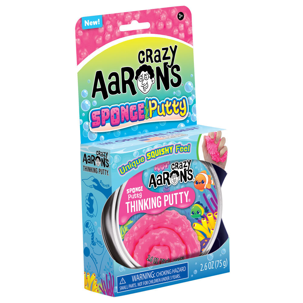 2PK Crazy Aarons Trendsetters Sponge Putty 4 Inch Tin Kids Sensory Toy 3y+