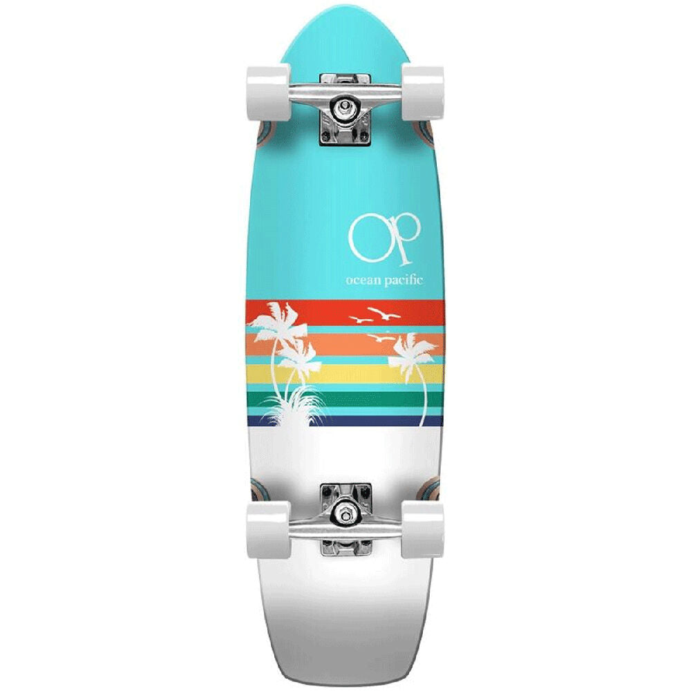 Ocean Pacific Sunset Cruiser Skateboard Teal/white 8.75in