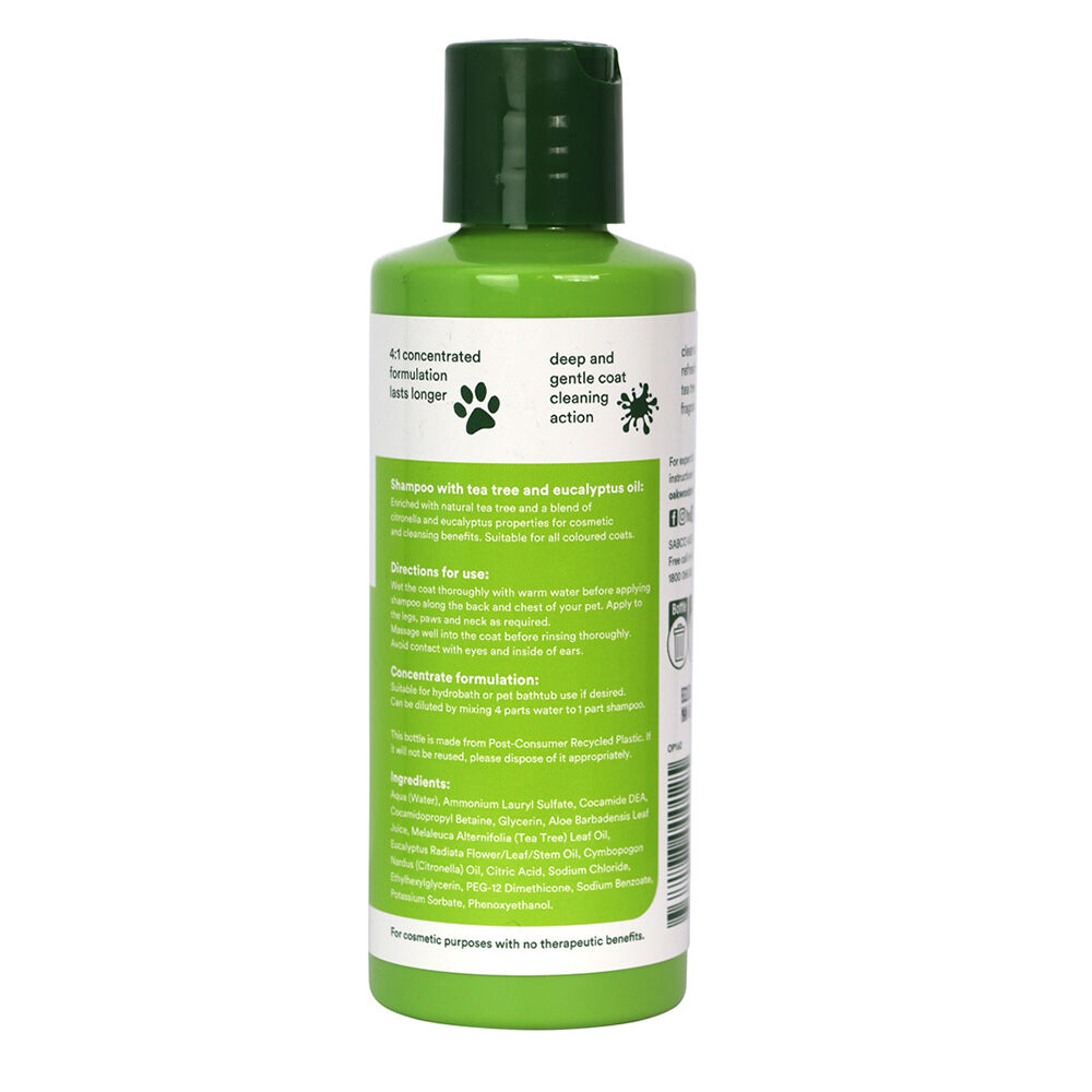 3PK Oakwood 280ml Deep Clean Tea Tree Pet Shampoo for Double Coats