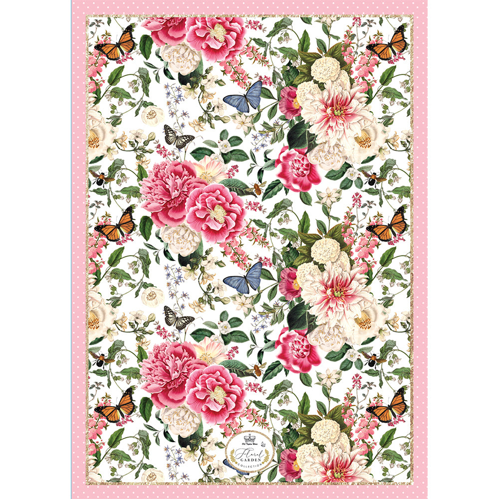 2PK Floral Garden Decorative Pink Kitchen Cooking Tea Towel