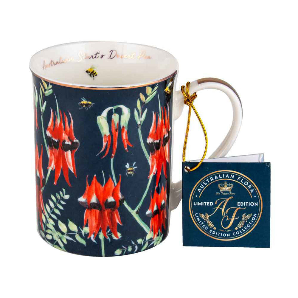 2PK Australia Flora Desert Pea 360ml Coffee Mug New Bone China