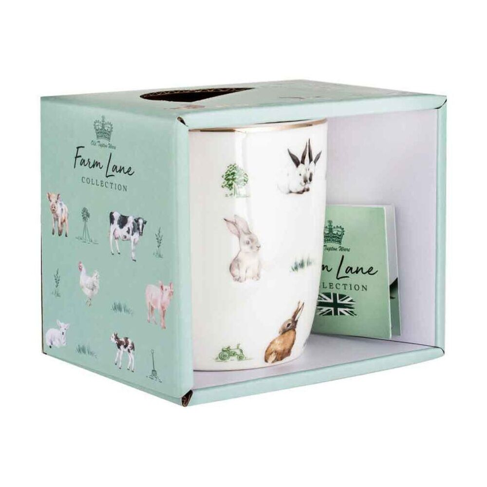2PK LMD Bunnies Farm Lane New Bone China Coffee Mug 360ml - White
