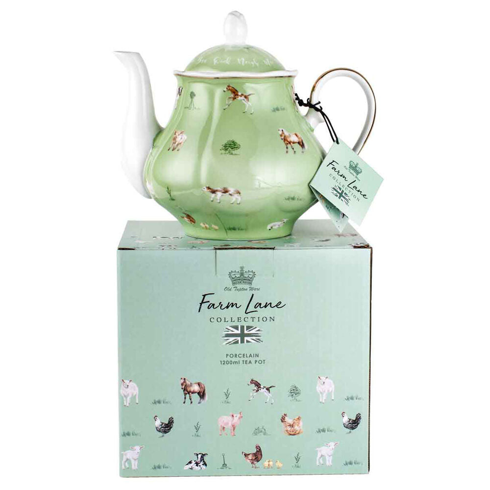 LMD Farm Lane Porcelain Teapot Kettle 1200ml - Green