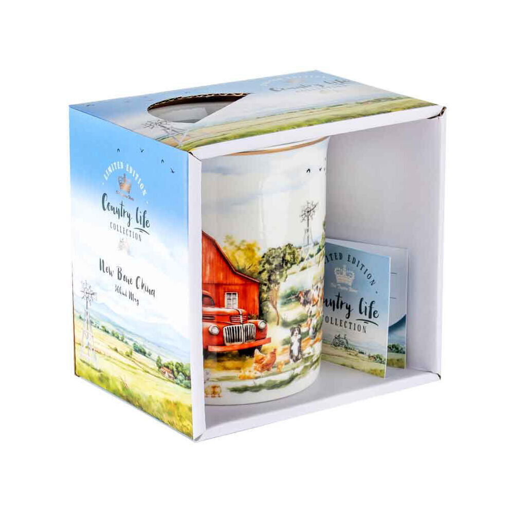 4PK LMD Country Life New Bone China Coffee Mug 360ml - Red Truck
