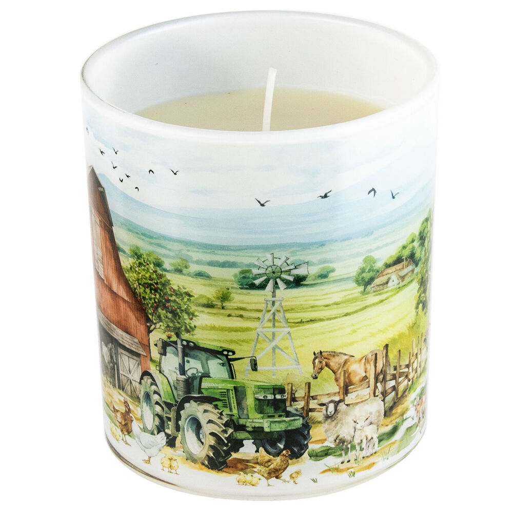 3PK LMD Country Life Glass Candle w/ Tassel/Lid Home Decor 300g - Farm Animals