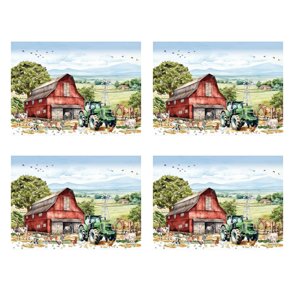 4PK LMD Country Life Cotton Tea Towel Rectangular 50x70cm