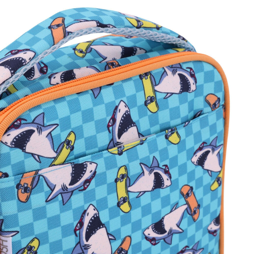 2PK Splosh Out & About Shark Kids/Children Insulated Lunch Bag 21x25cm Blue