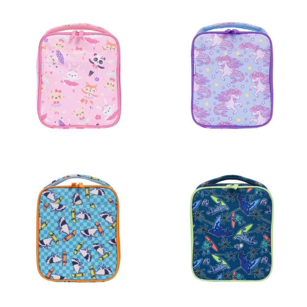 2PK Splosh Out & About Shark Kids/Children Insulated Lunch Bag 21x25cm Blue