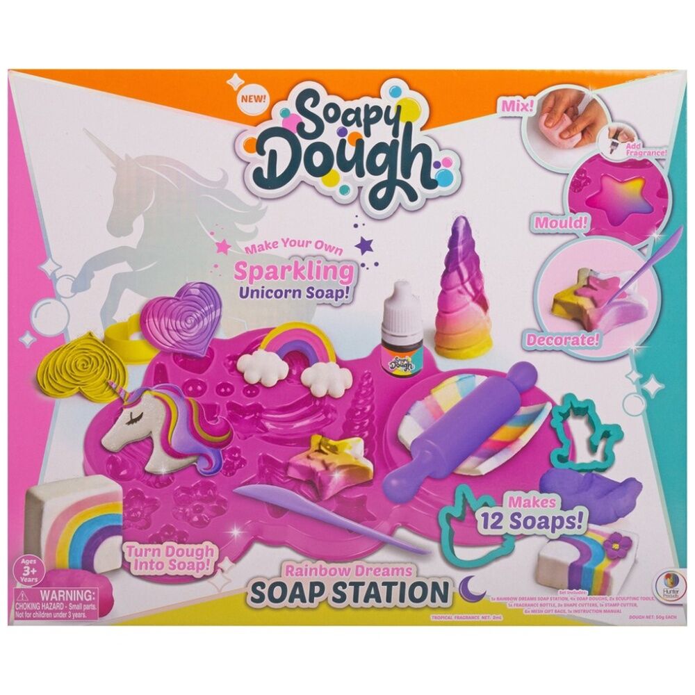 2PK Soapy Dough Soap Station Kids Modelling Clay Set Makes 12 Soaps 3y+ Assorted