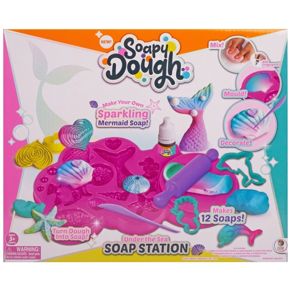 2PK Soapy Dough Soap Station Kids Modelling Clay Set Makes 12 Soaps 3y+ Assorted