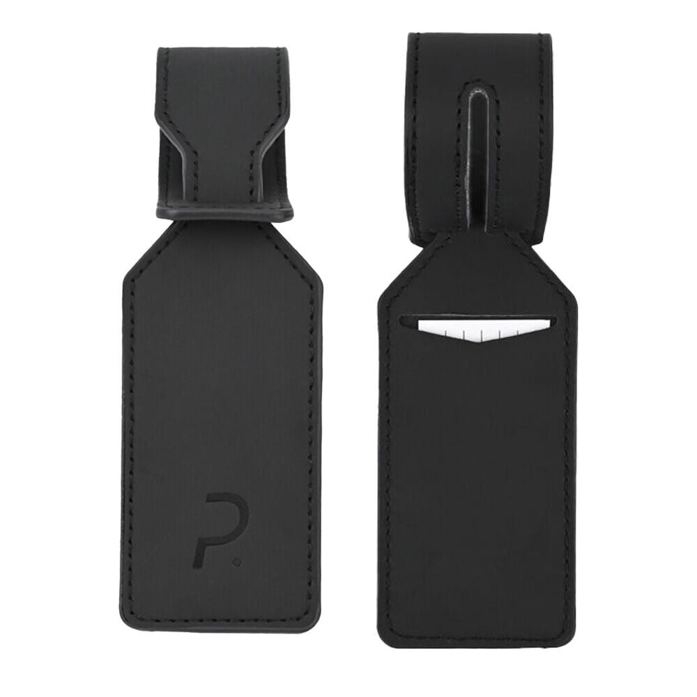 4x 2pc Paklite Adjustable ID Luggage Accessory Tag Set w/ Loop Strap 5x26cm Black