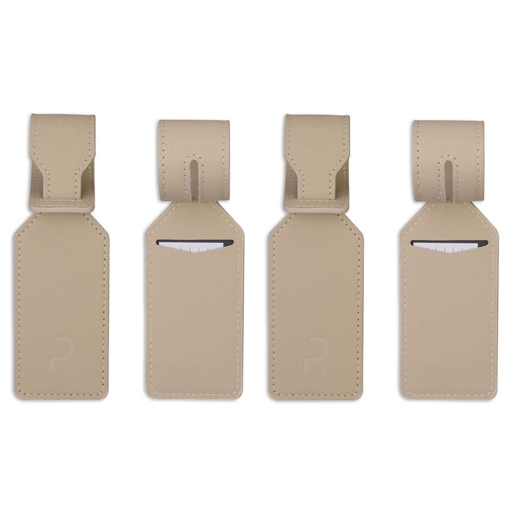 2x 2pc Paklite Adjustable ID Luggage Accessory Tag Set w/ Loop Strap 5x26cm Clay