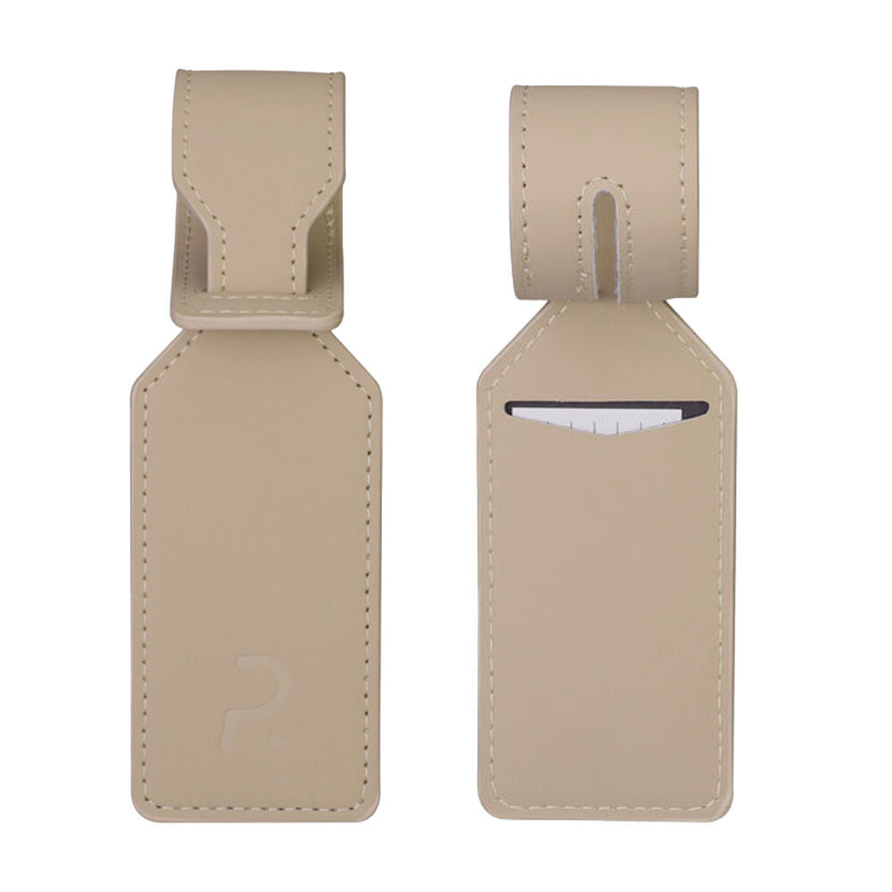 2x 2pc Paklite Adjustable ID Luggage Accessory Tag Set w/ Loop Strap 5x26cm Clay