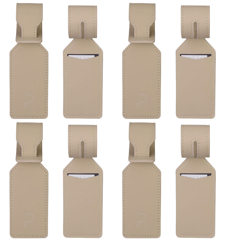 4x 2pc Paklite Adjustable ID Luggage Accessory Tag Set w/ Loop Strap 5x26cm Clay