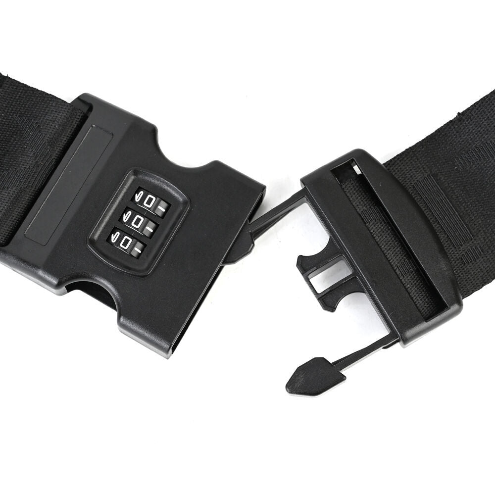 3PK Paklite Luggage Strap Accessory w/ 3 Digit Combination Lock 5x184cm Black