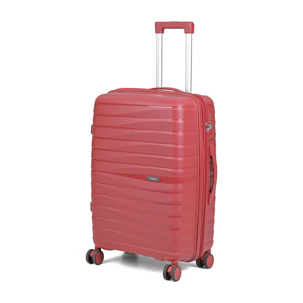 Paklite Breeze Medium Travel Luggage Suitcase Lightweight 62x39cm Red