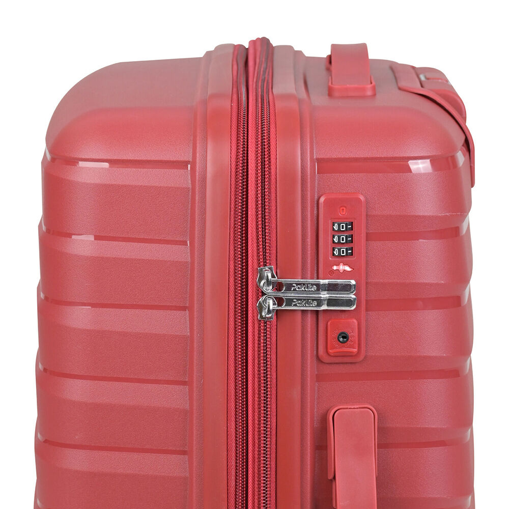 Paklite Breeze Medium Travel Luggage Suitcase Lightweight 62x39cm Red