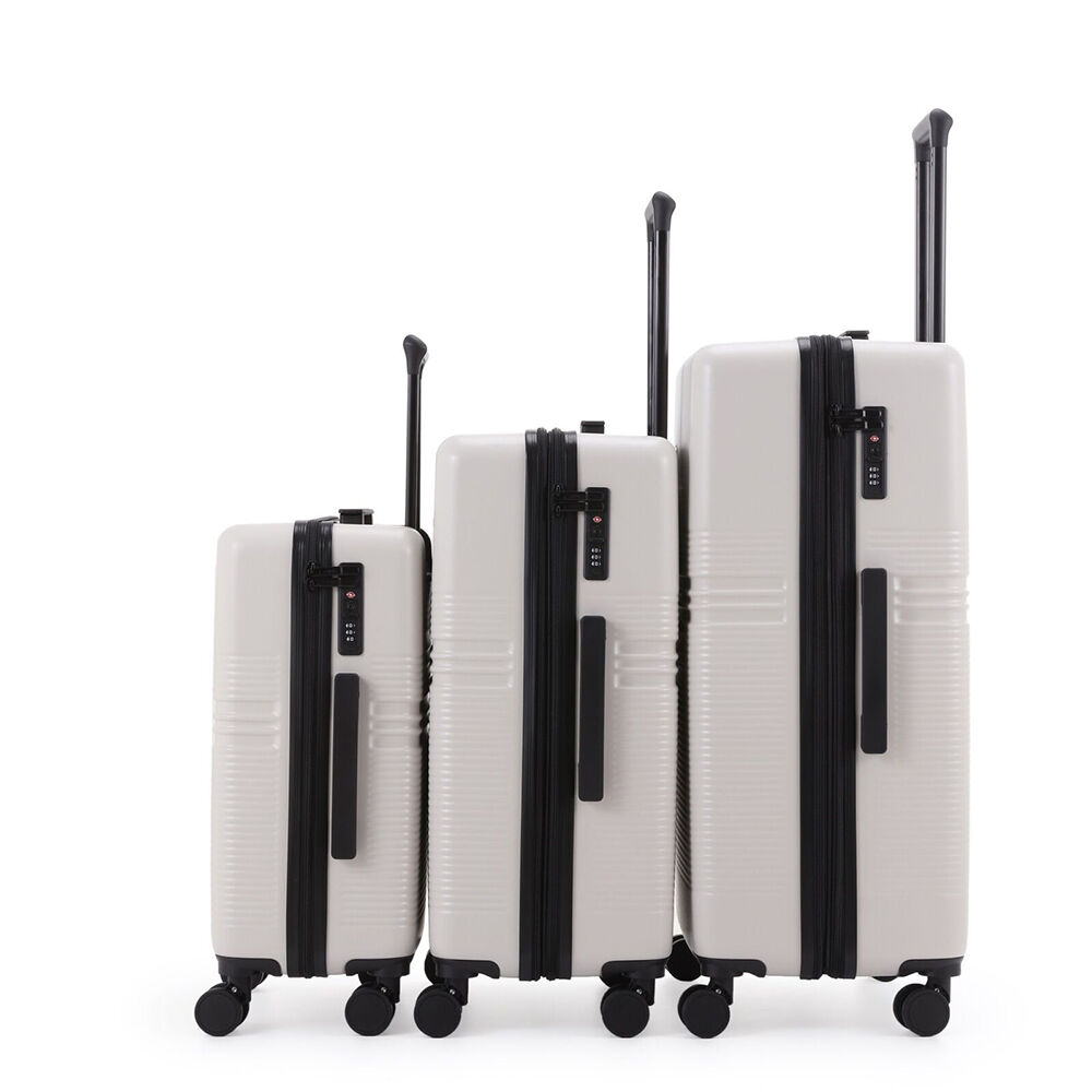 3pc Paklite Elements Travel Luggage Set Suitcase Lightweight Oatmeal