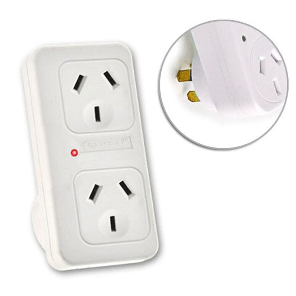Vertical Powerpoint Double Surge Protector Adaptor