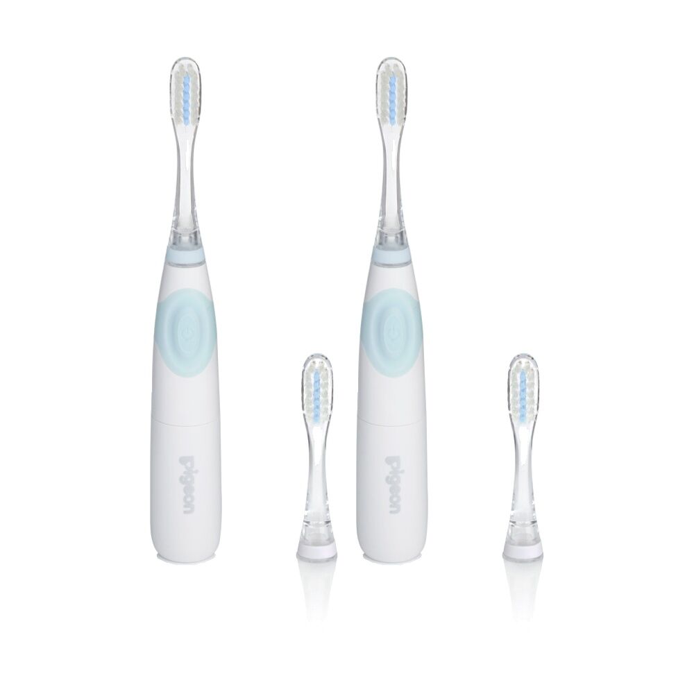 2PK Pigeon Electric Finishing Baby Toothbrush LED Light Smart Reminder 12m+