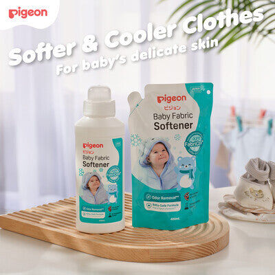 8PK Pigeon Baby Fabric Softener 430ml Odour Remover Gentle On Skin 0m+