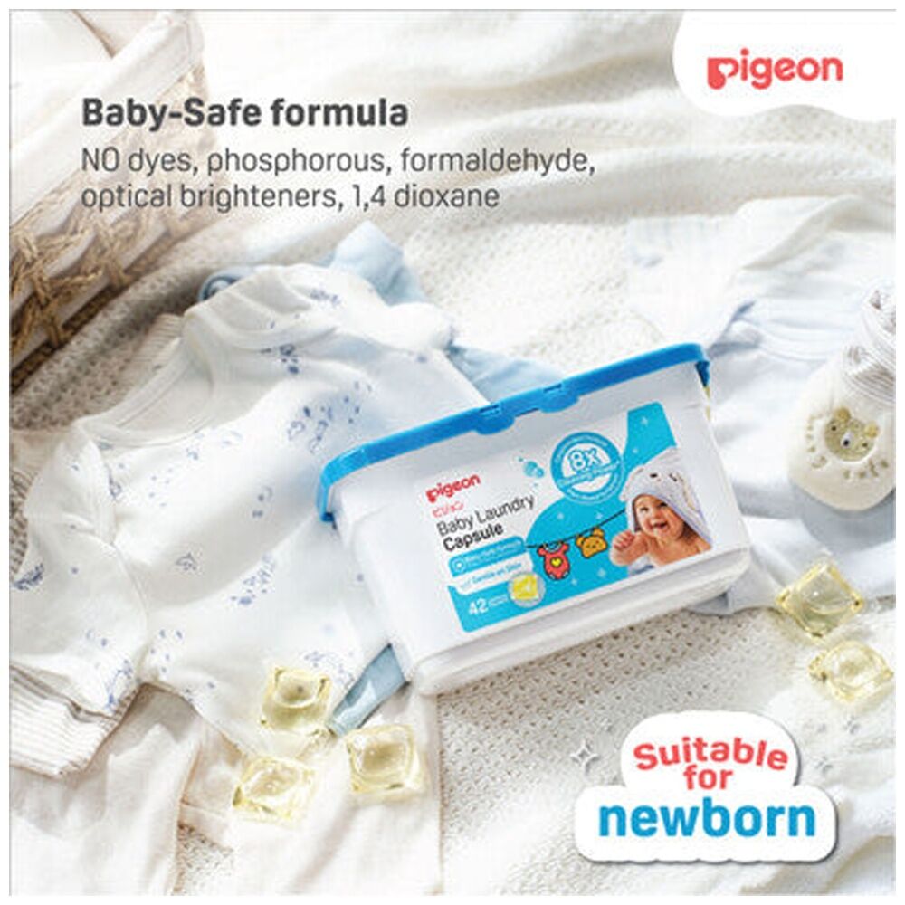 Pigeon Baby Laundry Capsules Detergent Gentle On Skin 0m+