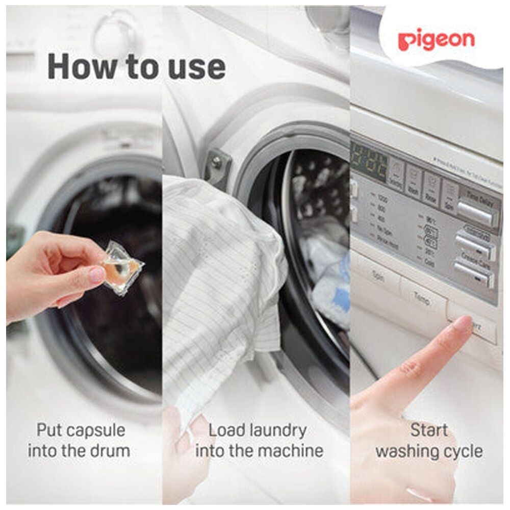 Pigeon Baby Laundry Capsules Detergent Gentle On Skin 0m+