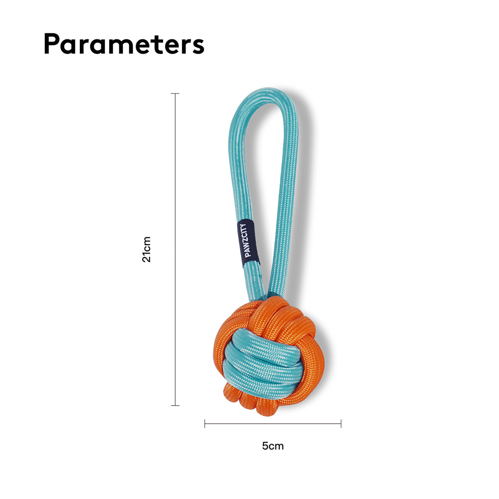 2PK Pawzcity 21cm Interactive Rope Ball w/ Loop - Bergamot