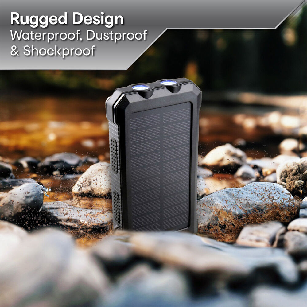 NRG Vault IP54 Solar Powerbank 20000mAh Durable Waterproof