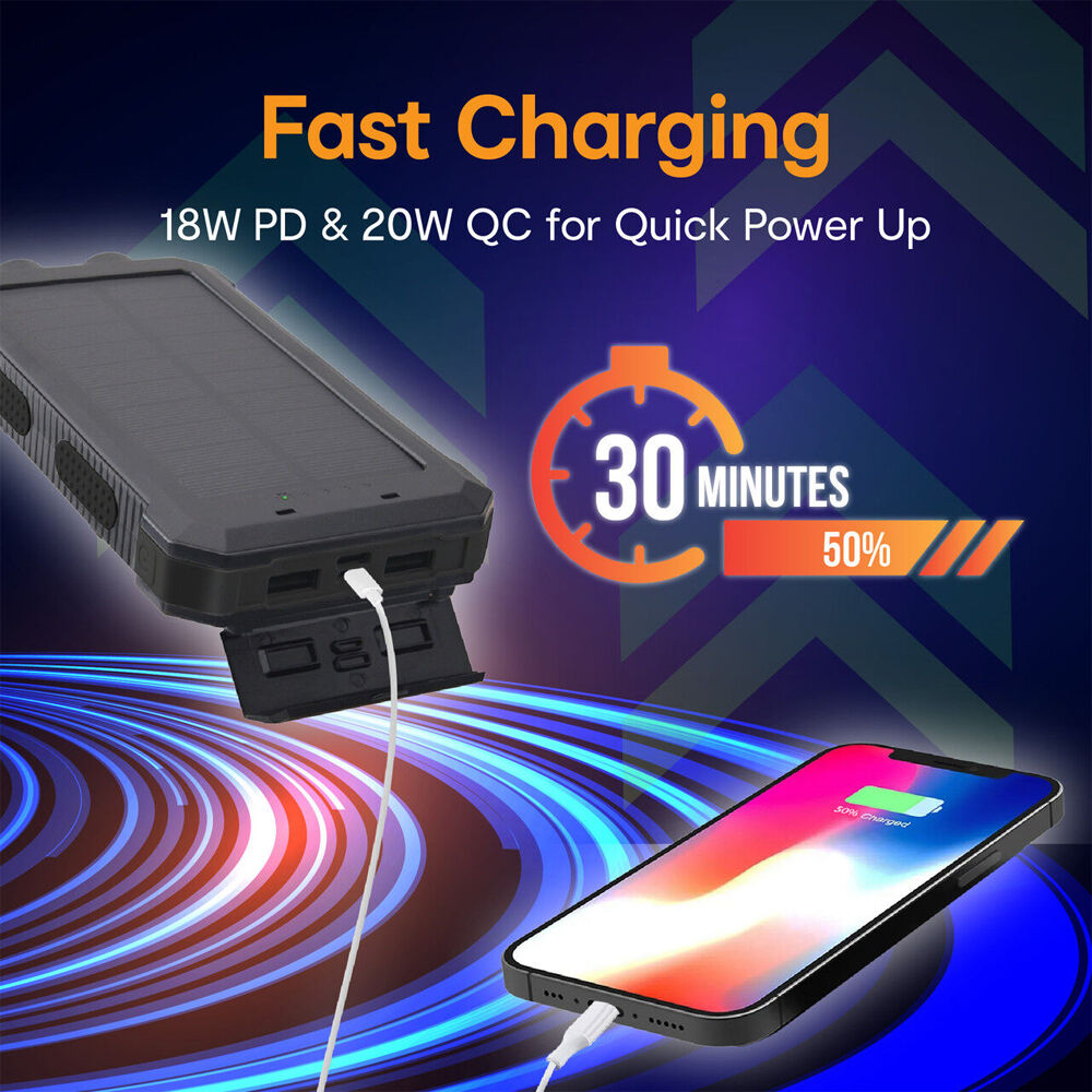 NRG Vault IP54 Solar Powerbank 20000mAh Durable Waterproof