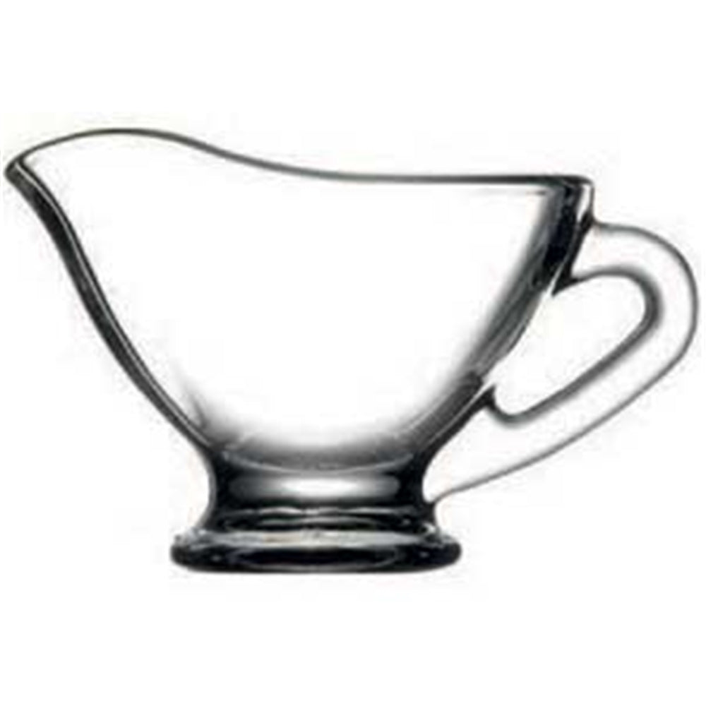 4x 2pc Pasabahce Basic Glass Sauce Boat Set Container w/ Handle - Clear