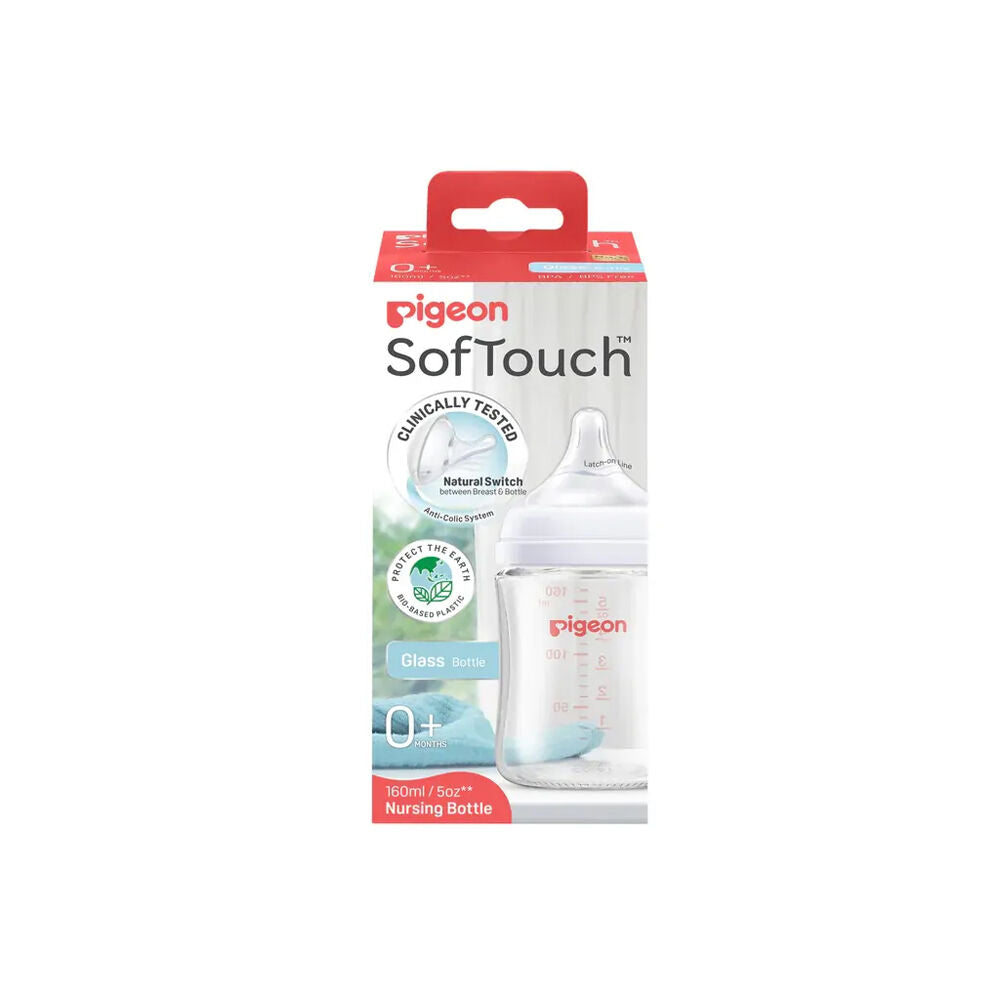 Pigeon SoftTouch BPP Bottle Glass 160ml BPA/BPS Free For Newborn's