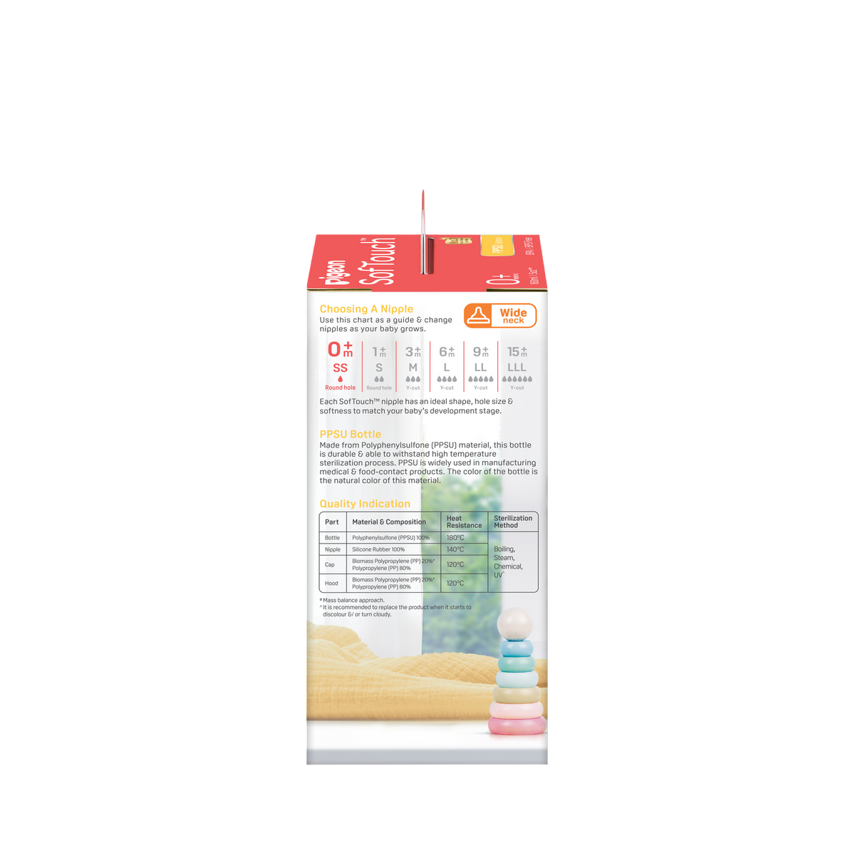2PK Pigeon Softouch BPP Baby Bottle PPSU Anti-Colic 160ml 0m+