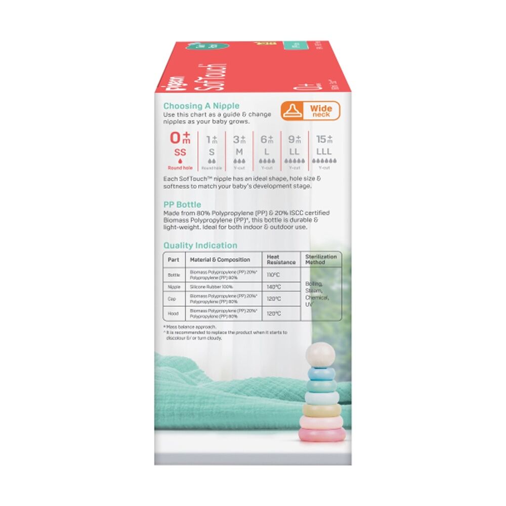 2pc Pigeon Softouch BPP Baby Bottle PP Twin Pack Anti-Colic 160ml 0m+