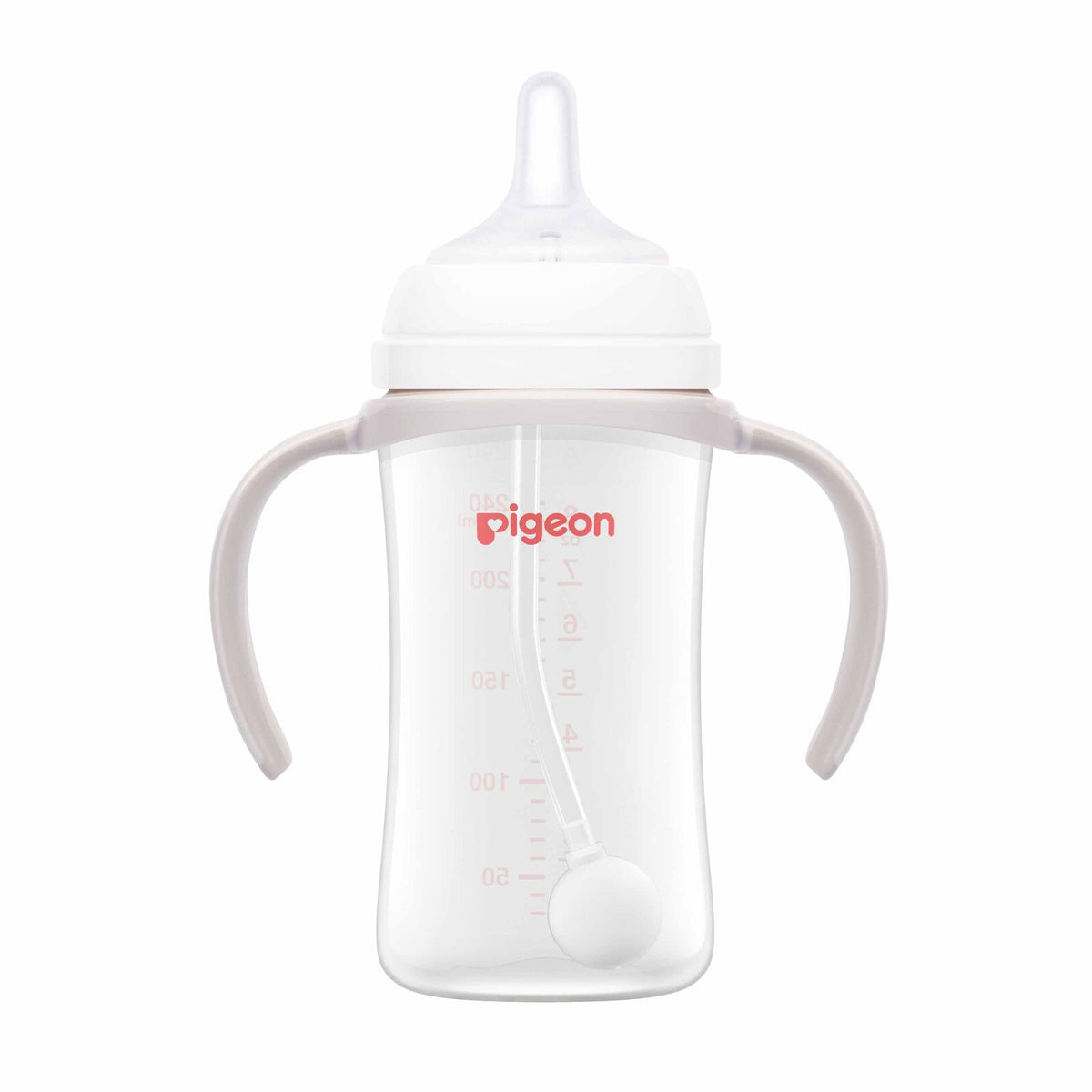 2x  Pigeon Softouch Training Straw Set Gravity Ball Silicone 6m+ for Baby Bottle